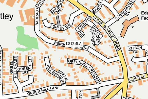 LS12 4LA map - OS OpenMap – Local (Ordnance Survey)