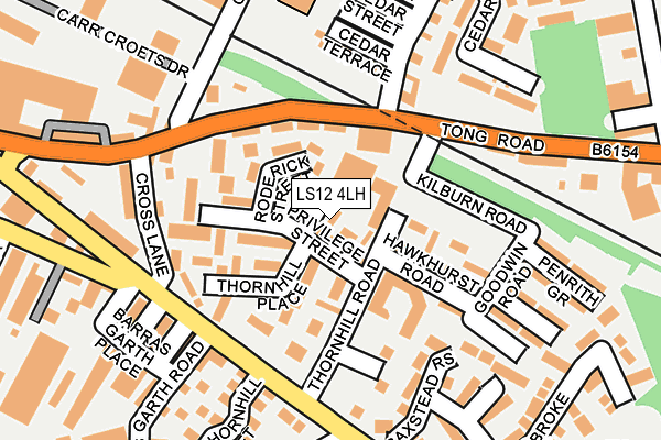 LS12 4LH map - OS OpenMap – Local (Ordnance Survey)