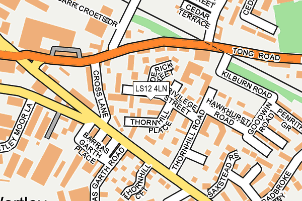 LS12 4LN map - OS OpenMap – Local (Ordnance Survey)