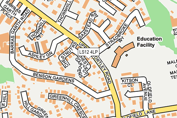 LS12 4LP map - OS OpenMap – Local (Ordnance Survey)