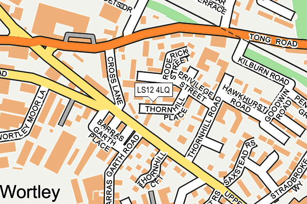 LS12 4LQ map - OS OpenMap – Local (Ordnance Survey)