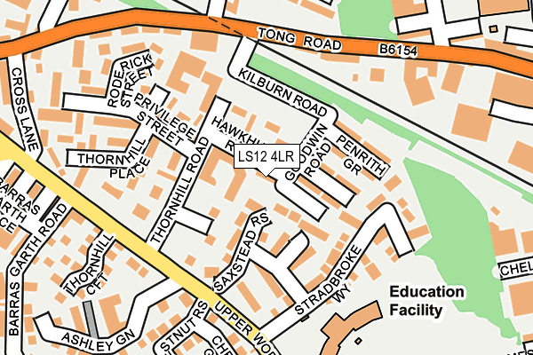 LS12 4LR map - OS OpenMap – Local (Ordnance Survey)