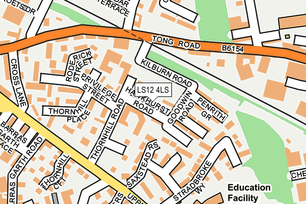 LS12 4LS map - OS OpenMap – Local (Ordnance Survey)