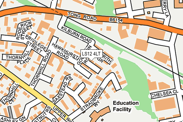 LS12 4LT map - OS OpenMap – Local (Ordnance Survey)