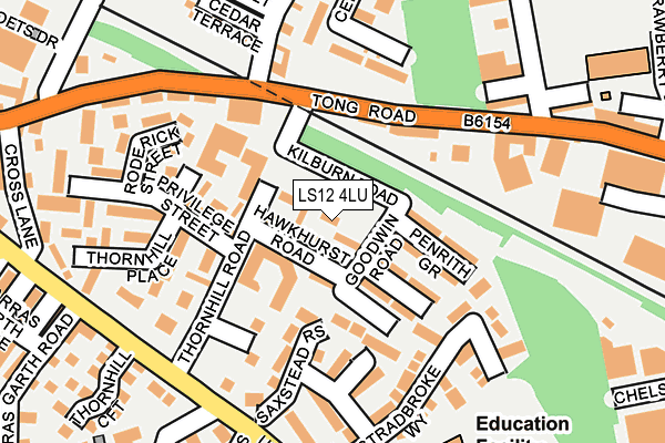 LS12 4LU map - OS OpenMap – Local (Ordnance Survey)