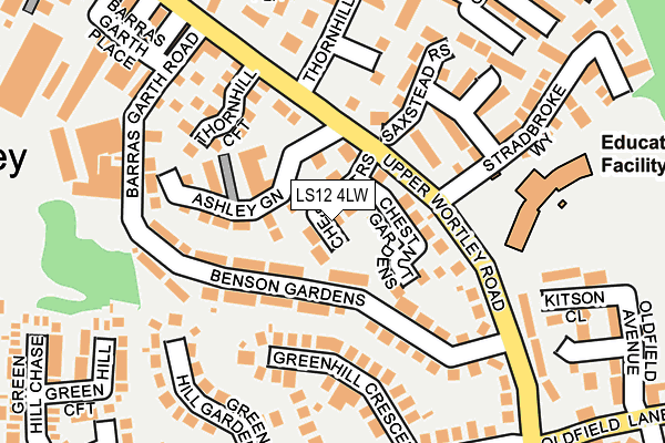 LS12 4LW map - OS OpenMap – Local (Ordnance Survey)