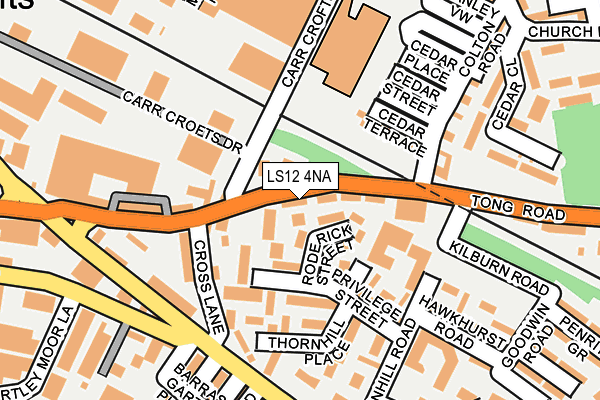 LS12 4NA map - OS OpenMap – Local (Ordnance Survey)