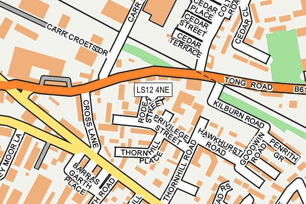 LS12 4NE map - OS OpenMap – Local (Ordnance Survey)