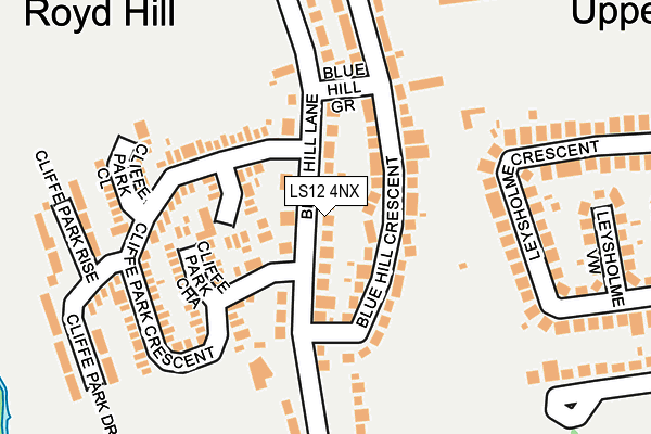 LS12 4NX map - OS OpenMap – Local (Ordnance Survey)