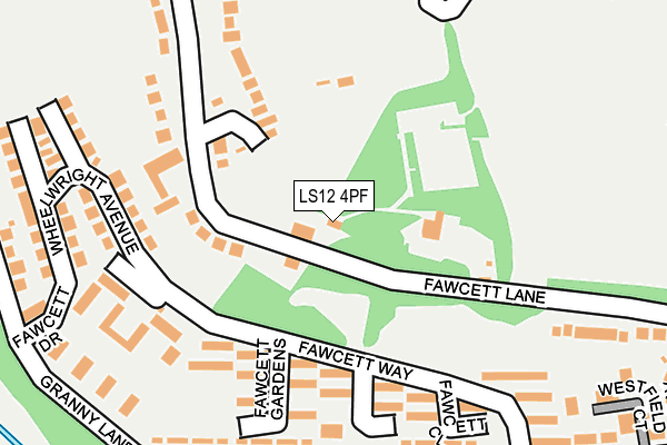 LS12 4PF map - OS OpenMap – Local (Ordnance Survey)