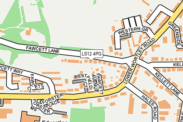 LS12 4PG map - OS OpenMap – Local (Ordnance Survey)