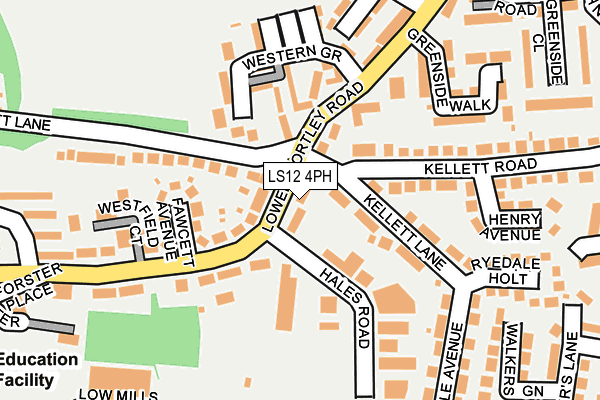 LS12 4PH map - OS OpenMap – Local (Ordnance Survey)