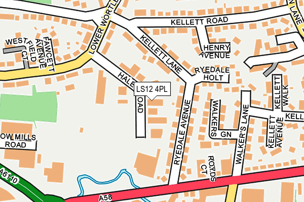 LS12 4PL map - OS OpenMap – Local (Ordnance Survey)