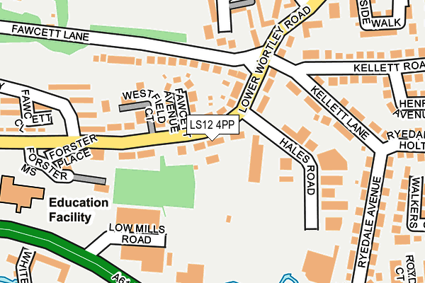 LS12 4PP map - OS OpenMap – Local (Ordnance Survey)