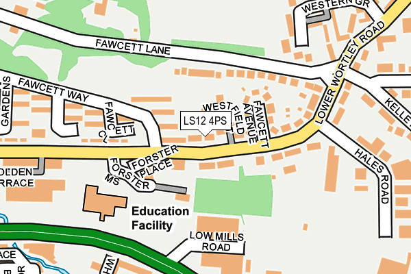 LS12 4PS map - OS OpenMap – Local (Ordnance Survey)