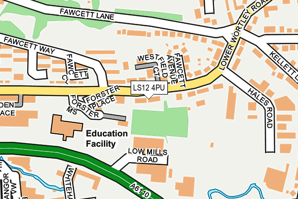 LS12 4PU map - OS OpenMap – Local (Ordnance Survey)