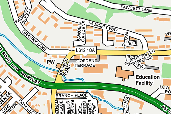 LS12 4QA map - OS OpenMap – Local (Ordnance Survey)