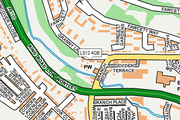 LS12 4QB map - OS OpenMap – Local (Ordnance Survey)