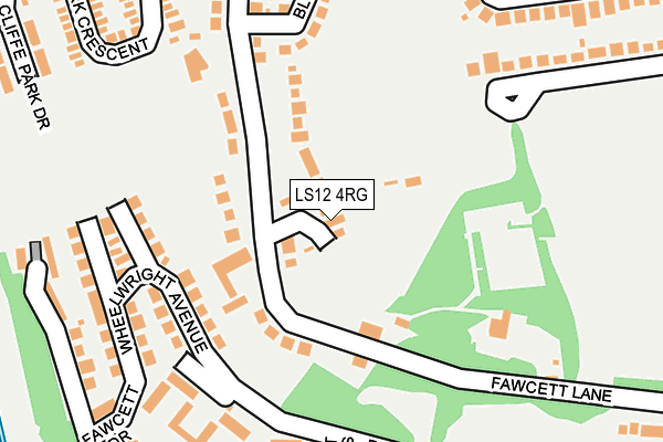 LS12 4RG map - OS OpenMap – Local (Ordnance Survey)