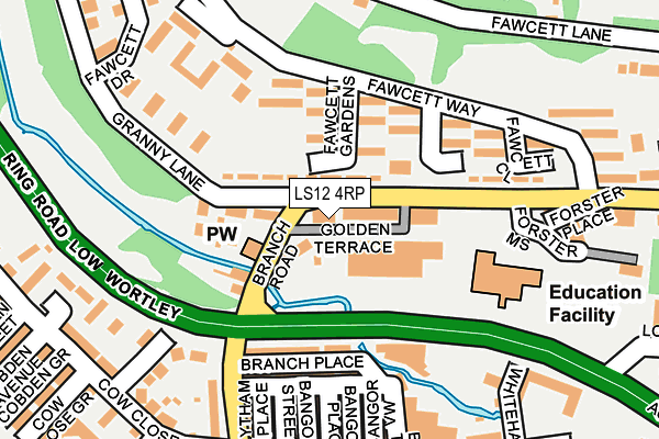 LS12 4RP map - OS OpenMap – Local (Ordnance Survey)