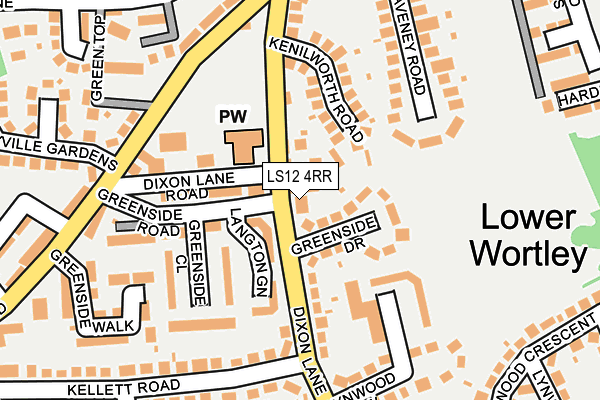 LS12 4RR map - OS OpenMap – Local (Ordnance Survey)