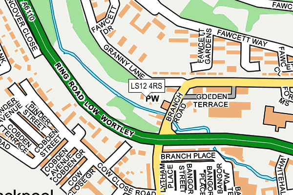 LS12 4RS map - OS OpenMap – Local (Ordnance Survey)