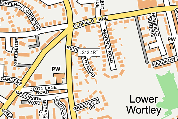 LS12 4RT map - OS OpenMap – Local (Ordnance Survey)