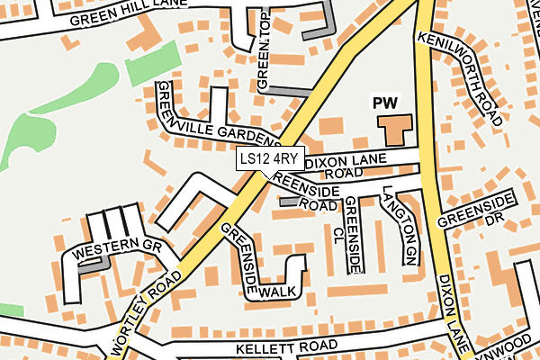 LS12 4RY map - OS OpenMap – Local (Ordnance Survey)