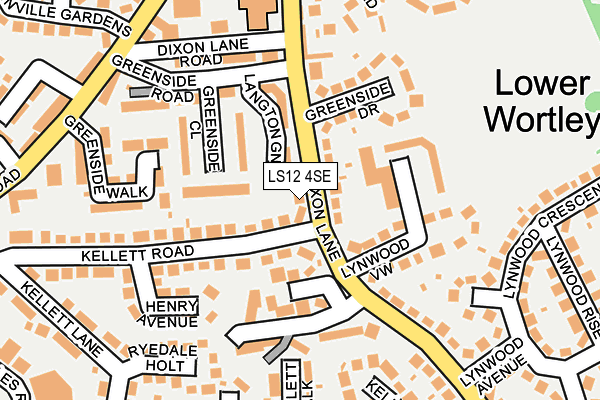 LS12 4SE map - OS OpenMap – Local (Ordnance Survey)