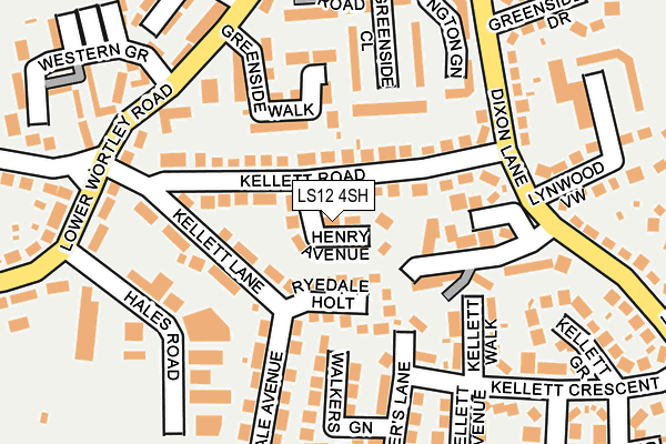 LS12 4SH map - OS OpenMap – Local (Ordnance Survey)