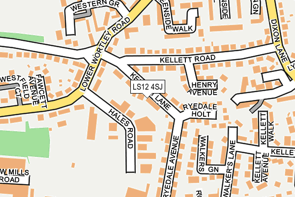 LS12 4SJ map - OS OpenMap – Local (Ordnance Survey)