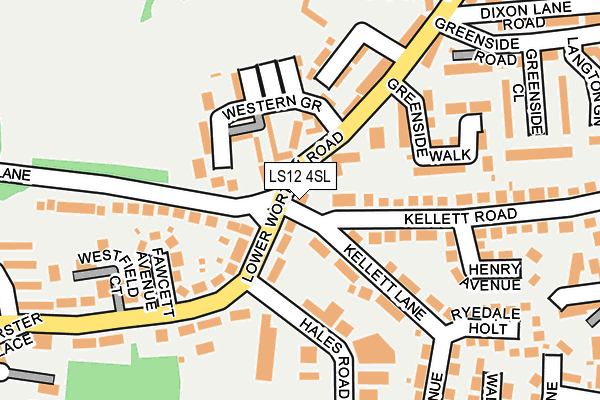 LS12 4SL map - OS OpenMap – Local (Ordnance Survey)
