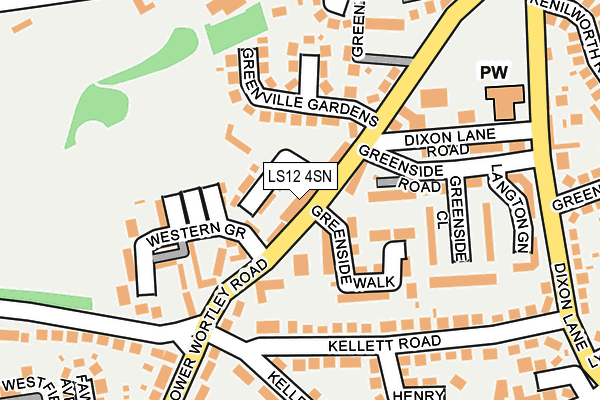 LS12 4SN map - OS OpenMap – Local (Ordnance Survey)