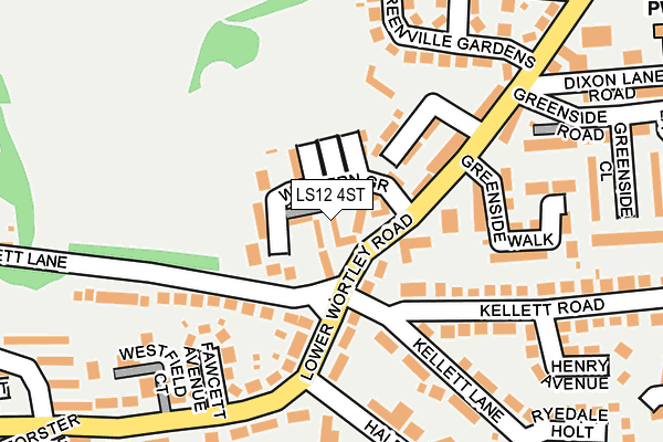 LS12 4ST map - OS OpenMap – Local (Ordnance Survey)