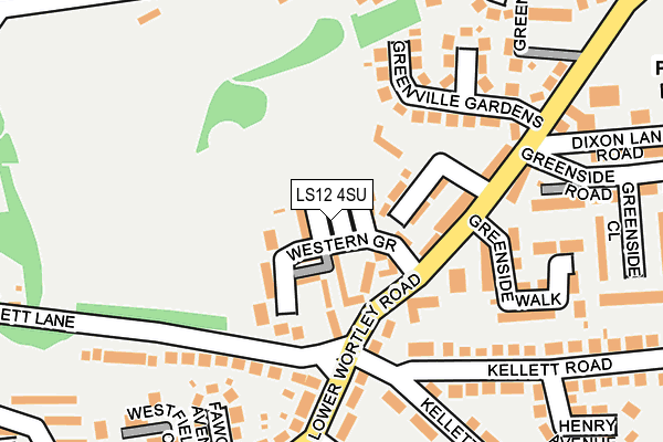 LS12 4SU map - OS OpenMap – Local (Ordnance Survey)