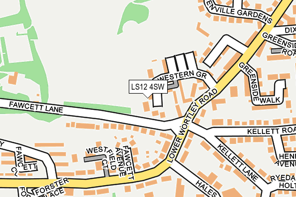 LS12 4SW map - OS OpenMap – Local (Ordnance Survey)