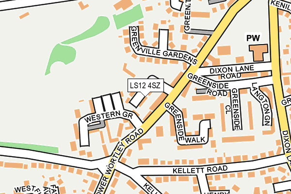 LS12 4SZ map - OS OpenMap – Local (Ordnance Survey)