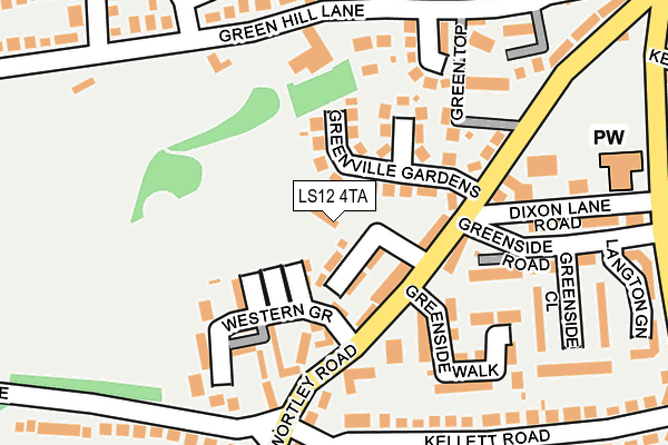 LS12 4TA map - OS OpenMap – Local (Ordnance Survey)