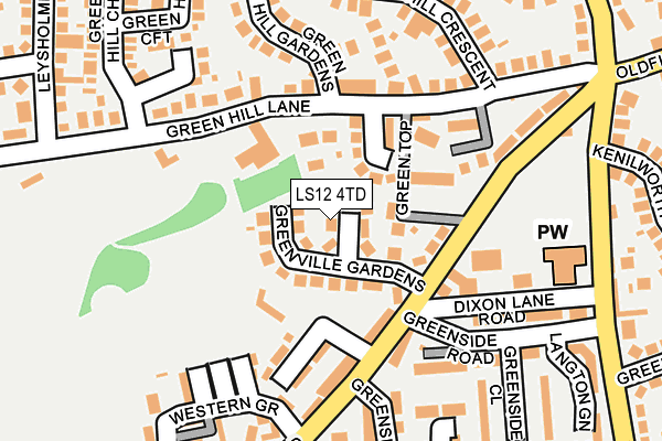 LS12 4TD map - OS OpenMap – Local (Ordnance Survey)