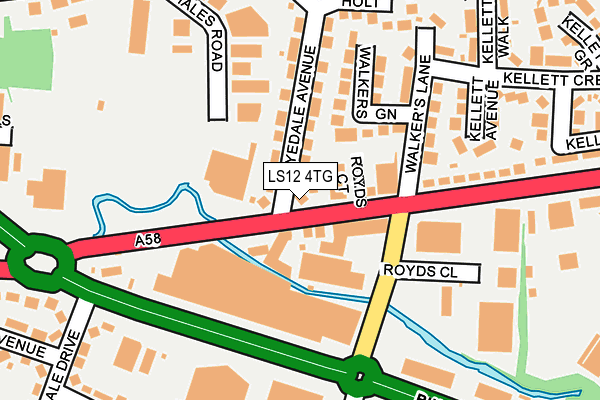 LS12 4TG map - OS OpenMap – Local (Ordnance Survey)