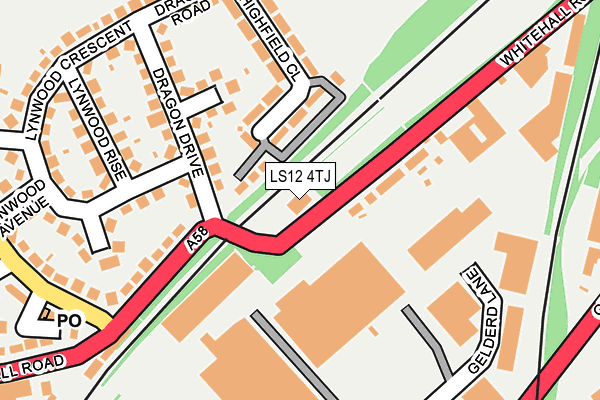 LS12 4TJ map - OS OpenMap – Local (Ordnance Survey)