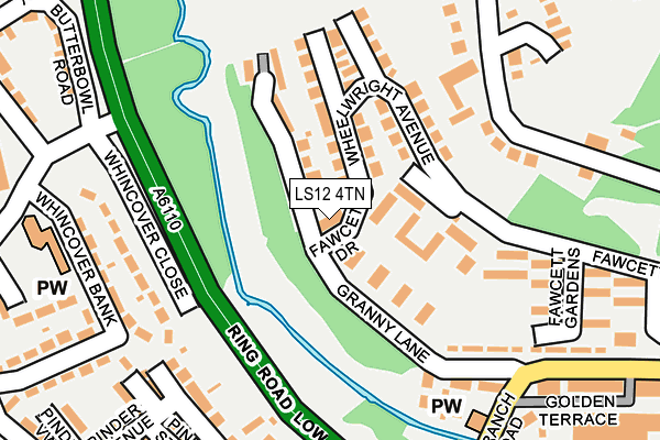 LS12 4TN map - OS OpenMap – Local (Ordnance Survey)