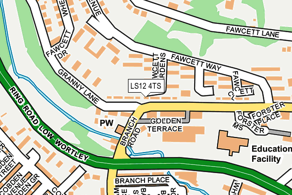 LS12 4TS map - OS OpenMap – Local (Ordnance Survey)