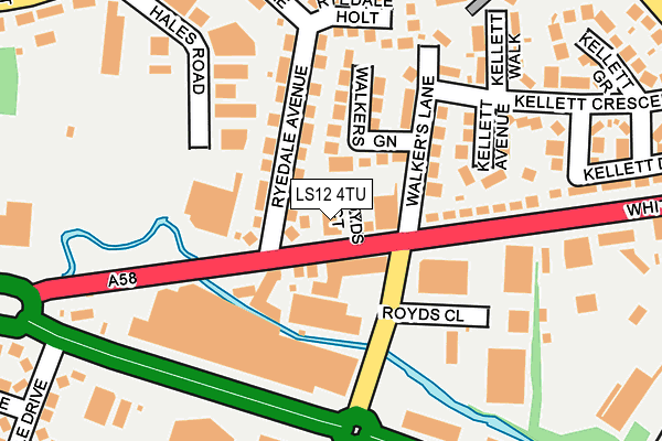 LS12 4TU map - OS OpenMap – Local (Ordnance Survey)