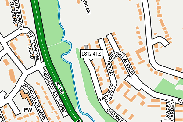 LS12 4TZ map - OS OpenMap – Local (Ordnance Survey)