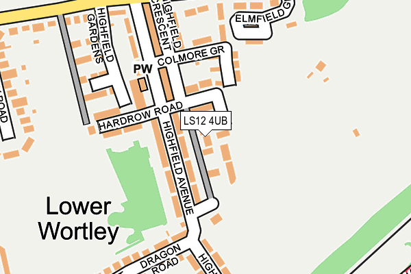 LS12 4UB map - OS OpenMap – Local (Ordnance Survey)