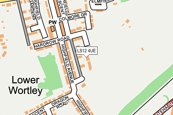 LS12 4UE map - OS OpenMap – Local (Ordnance Survey)