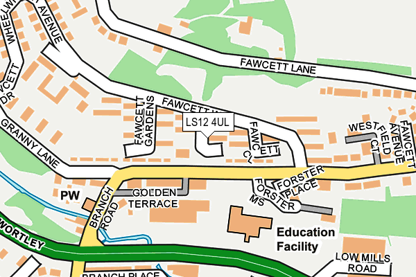 LS12 4UL map - OS OpenMap – Local (Ordnance Survey)