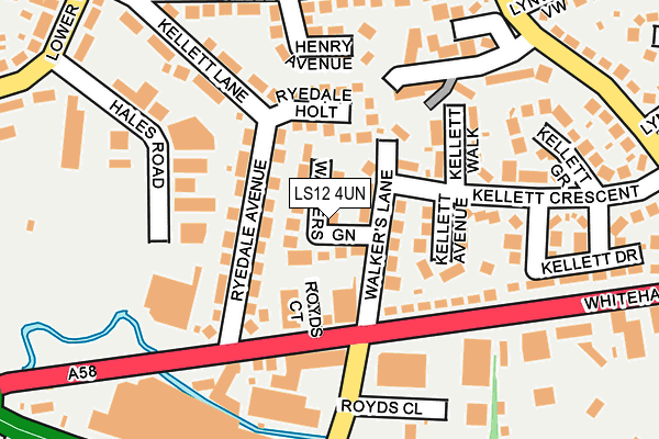 LS12 4UN map - OS OpenMap – Local (Ordnance Survey)