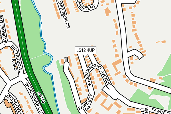 LS12 4UP map - OS OpenMap – Local (Ordnance Survey)